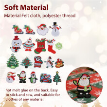 Christmas Patches Sew Iron Embroidered 18PCS Xmas Tree Santa Cute Appliques for DIY Crafts Clothes Decorations