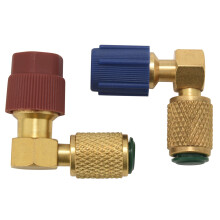 R12 um R134 um Adaptador de ConversãO de Retrofit de Porta de Encaixe CA Alto / Baixo, VáLvula de Acoplador RáPido um / C Encaixe de 90 Graus