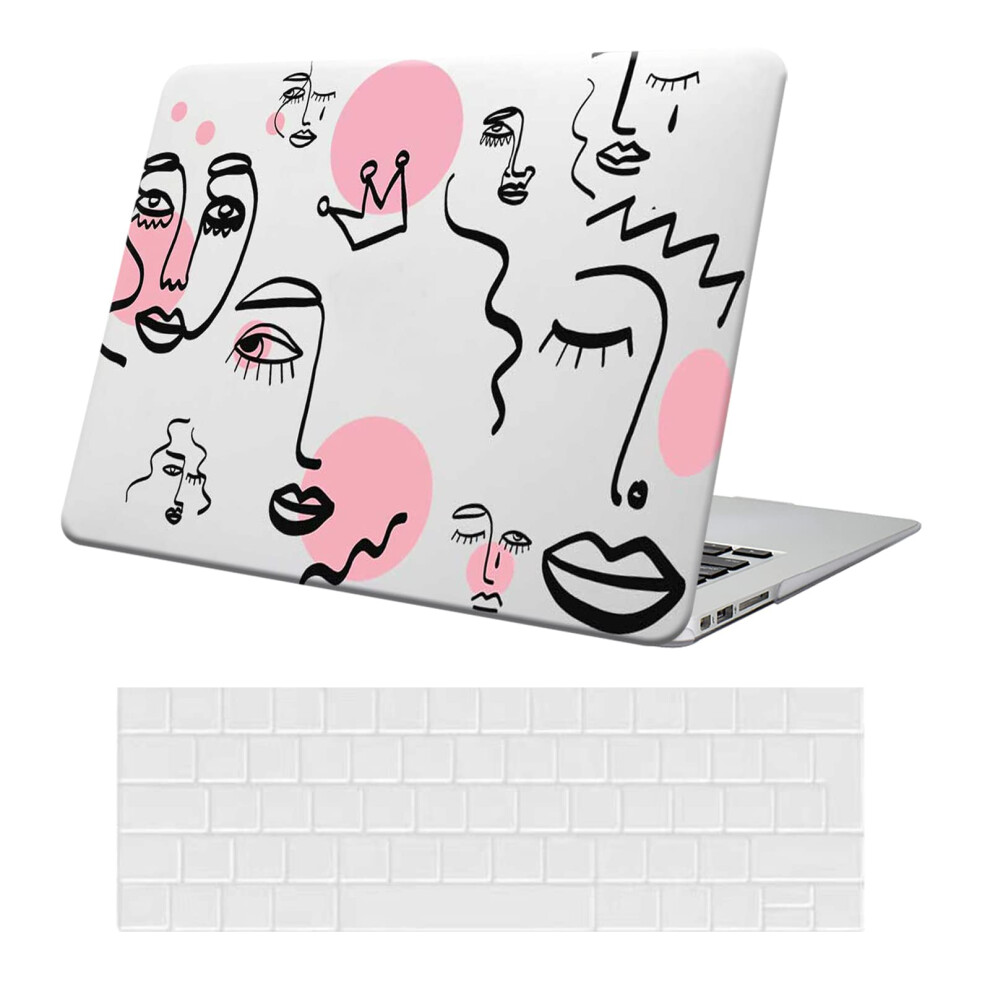 Ausmix Macbook Air 13 Inch Case 2021 2020 2019 2018 Version A2337 M1 A2179 A1932 Hard Plastic Cover + 2 Keyboard Covers, Macbook Air 2020 Case Touch 712491926836