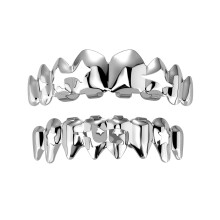 Copper Star Shaped Grillzs With Artistic Cutout Designs-Silver
