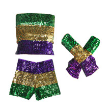 Sequins Mardis Gras Costume Mardis Gras Tube-Wide row gold S