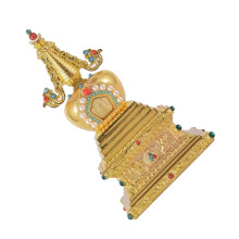 Tibetan Buddhist Stupa Statue,Alloy Temple Decoration-Gold