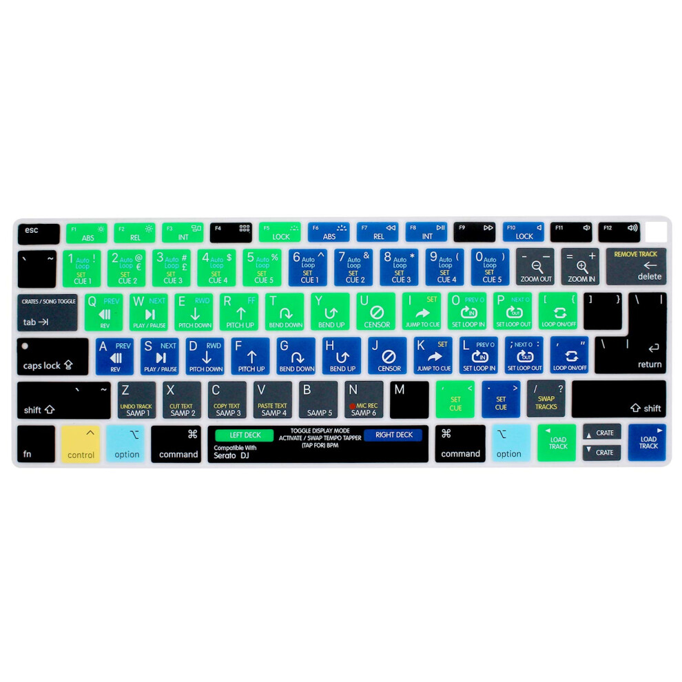 Mmdw Serato Dj Shortcuts Hotkey Keyboard Cover Compatible With Macbook Air 2018 [13.3 Inch A1932 With Retina Display And Touch Id] Silicone Soft 749390664293