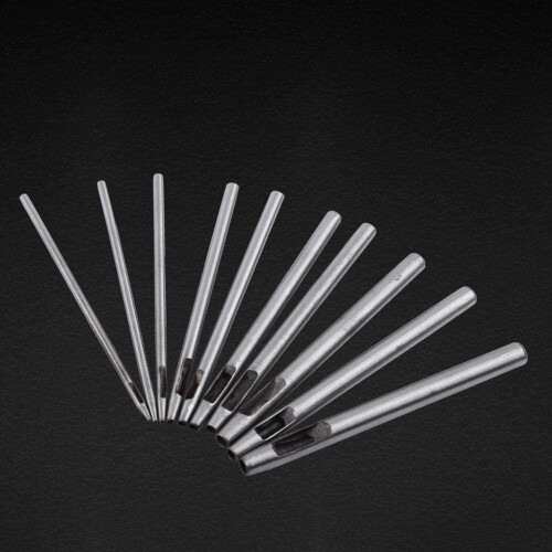10 Pcs Leather Hole Punch Cutter Hollow Punch Set for Leather Tools for Soft Material Working 0.5-5mm 2