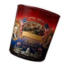 American 250Th Anniversary Commemorative Glass With Patriotics