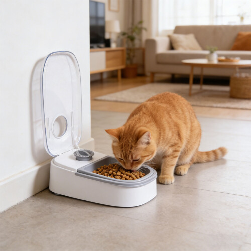 Timed Pet Diet Distributor With Two Parts For Different-1 2