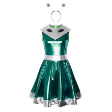 Alien Costume Accessories Robot Space Outfits Metallic-Green S