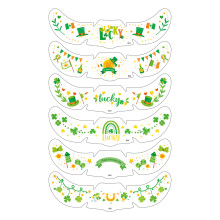 Patricks Day Accessories Shamrock Temporary Tattooed Face-B