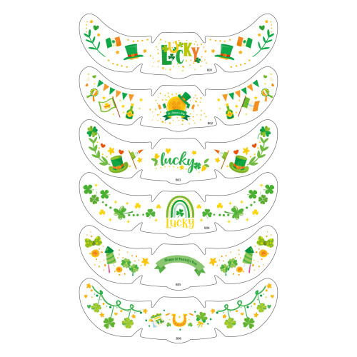 Patricks Day Accessories Shamrock Temporary Tattooed Face-B