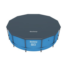 Bestway 12ft Round Blue Polyethylene Pool Cover with Fixing Chains