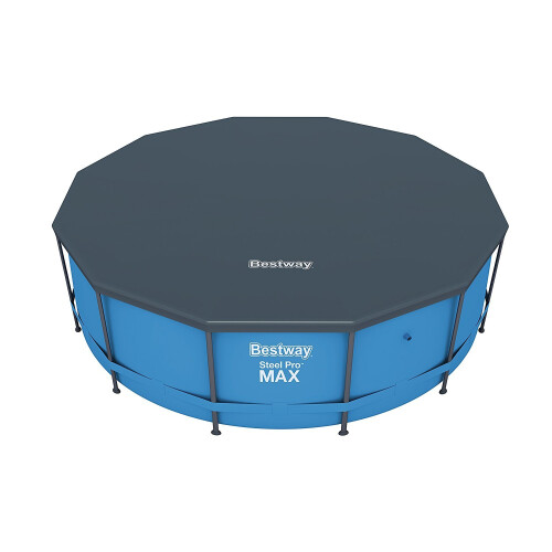 Bestway Bestway 12ft Round Blue Polyethylene Pool Cover with Fixing Chains