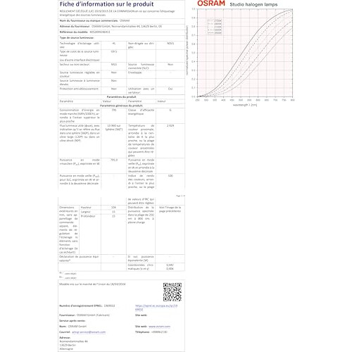 OSRAM Osram 93729 LL 750 Watt 230 V High-Performance Lamps 2