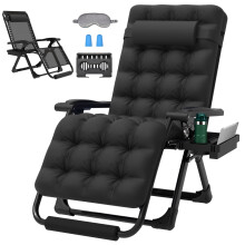 ZENPETIO Zero Gravity Chair w/Cushion, Portable Folding Recliner for Indoor and Outdoor Comfort, Lounge with Cup Holder, Footrest, and Headrest, Anti