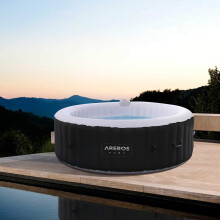 Arebos Whirlpool | inflatable | indoor & outdoor | 6 persons | ? 208 cm | 130 massage jets | with heating | 1,000 litres | incl. cover | Bubble Spa &