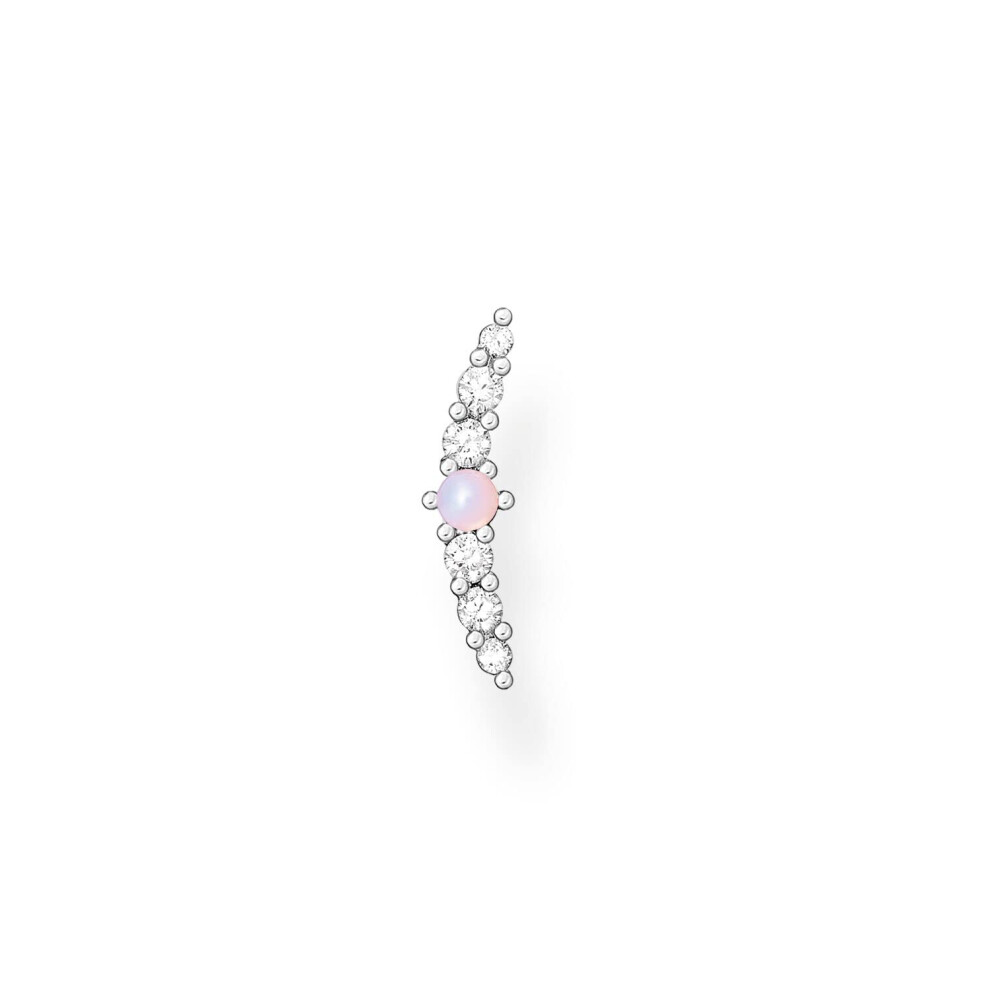 Thomas Sabo Single Ear Stud Vintage Shimmering Pink Opal Colour Effect 925 Sterling Silver Pink,Silver