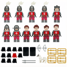 12 PCS Medieval Knights of Malta Minifigure Building Blocks Pretend Play Toys for Kids