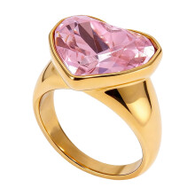 Elegante herzförmige Paarringe aus Edelstahl mit-JDR0311106 PK 7