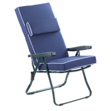 Alfresia Recliner Garden Chair, Folding Outdoor Recliner Chair with 5 Position Adjustable Backrest, Charcoal Frame and Luxury Water-Resistant Cushion