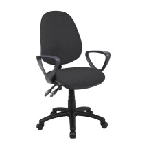 Altrincham Office Supplies Ltd V101-00-C Vantage 100 Office Chair ? 2-Lever Adjustment, Swivel Wheels, Chair with PCB Operators, Fixed Arms | Office