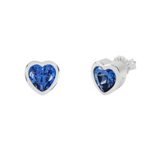 Radley Ladies Sterling Silver Blue Stone Heart Stud Earrings RYJ1307