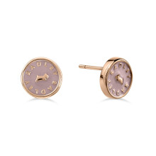 Radley 18ct Rose Gold Plated Pink Enamel Jumping Dog Round Earrings