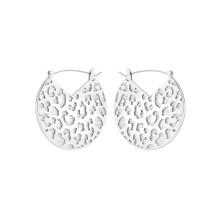 Karen Millen Leopard Spot Disc Earrings for Women (Silver)