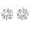9ct white gold 5mm round CZ crystal stud earrings. Gift box 1