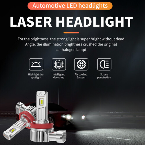 2Pcs Bright H11 LED Headlight Bulbs Automotive LED Lamp Easy 1