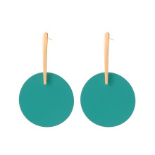 (Green) Geometric Yellow Stud Earrings