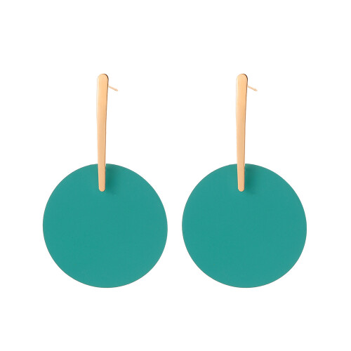 (Green) Geometric Yellow Stud Earrings