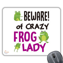 Coralgraph Inc CP569 Beware Crazy Frog Lady Novelty Gift Printed PC Laptop Computer Mouse Mat Pad