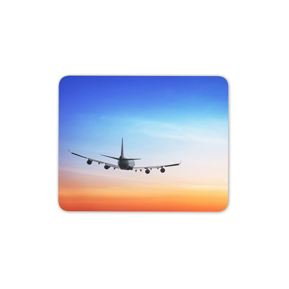 Jumbo Jet Airliner Sunset Sky Mouse Mat Pad - Computer #14278 7625908719316