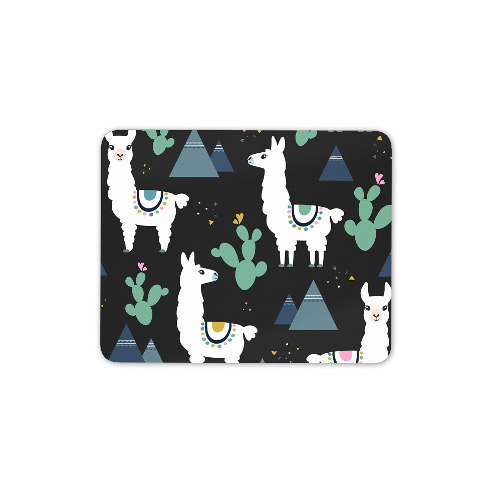Destination Vinyl Ltd Cute Llama Mouse Mat Pad - Alpaca Camel Aztec Cactus Computer #15535 White 7625820920210