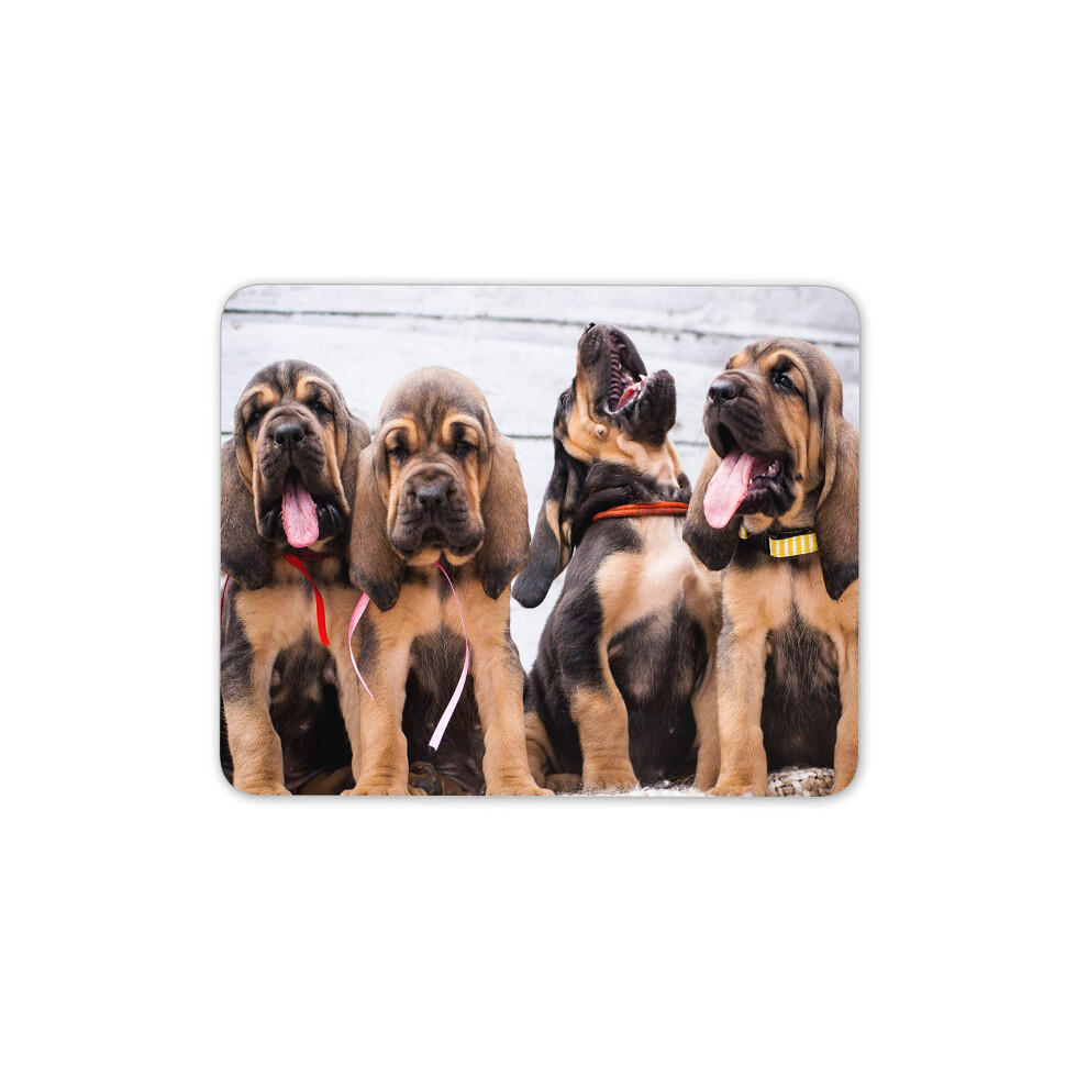 Destination Vinyl Ltd Bloodhound Puppies Mouse Mat Pad - Dog Puppy Hound Cute Pet Computer #15558 7625833432618