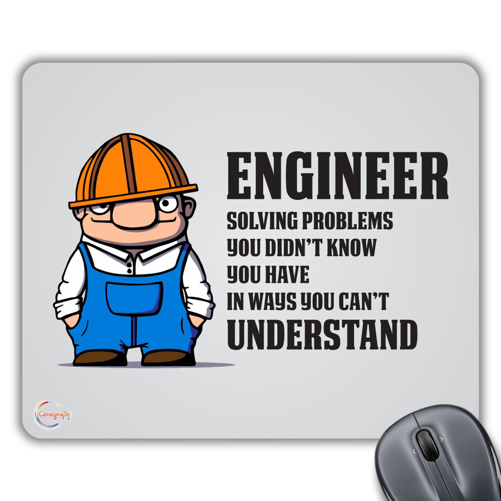 Coralgraph Inc Cp076 Engineer Solving Problems Novelty Gift Printed Pc Laptop Computer Mouse Mat Pad 7625672096767