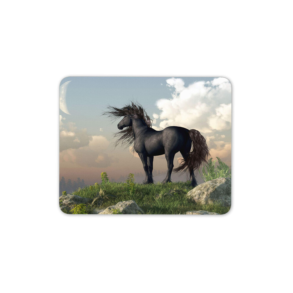 Destination Vinyl Ltd Magic Horse Mouse Mat Pad - Pony Girls Stallion Computer #15701 Black 7625841869635