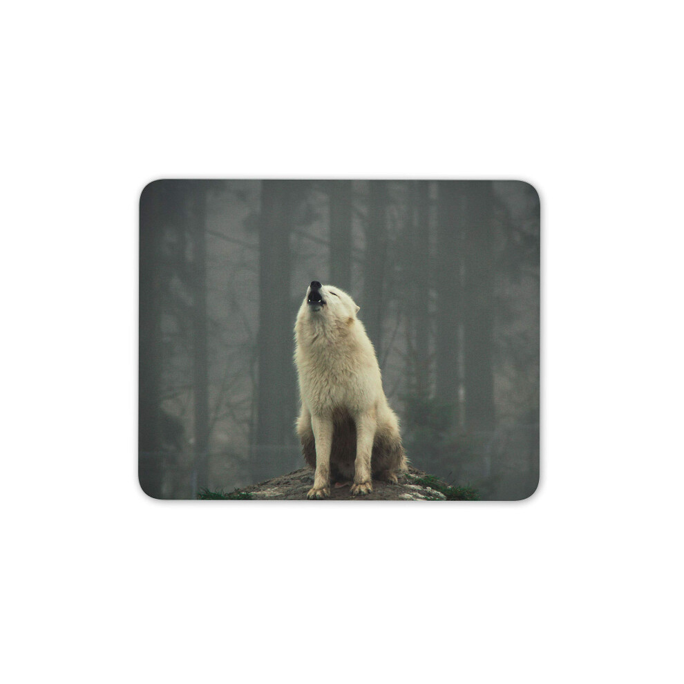 Destination Vinyl Ltd Wild Wolf Mouse Mat Pad - Wolves Forest Spiritual Fun Computer #15660 White 7625850655588