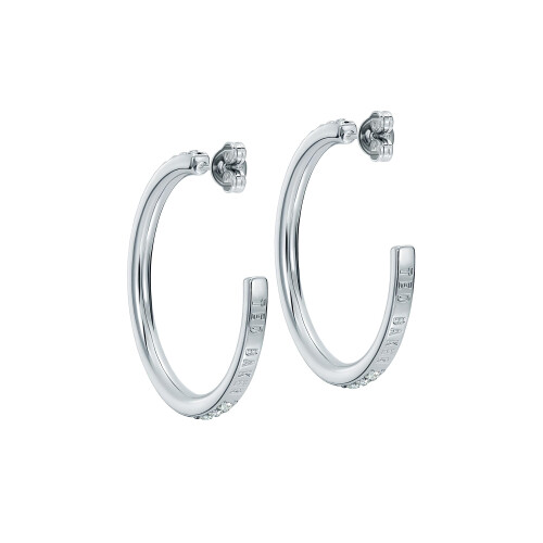 Ted Baker Ted Baker Clanci Medium Crystal Hoop Earrings for Women (Silver/Crystal) 2