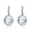 Silver Plated Halo Leverback Drop Earrings Created with Big Round Crystals Elements 1