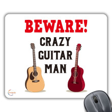 Coralgraph Inc CP562 Beware Crazy Guitar Man Novelty Gift Printed PC Laptop Computer Mouse Mat Pad