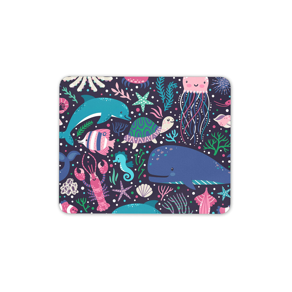 Destination Vinyl Ltd Fun Sea Creatures Mouse Mat Pad - Cute Whale Dolphin Turtle Computer #15526 7625850928255