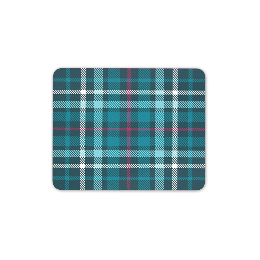 Destination Vinyl Ltd Scottish Teal Tartan Mouse Mat Pad - Kilt Scotland Material Computer #12328 7625941051459