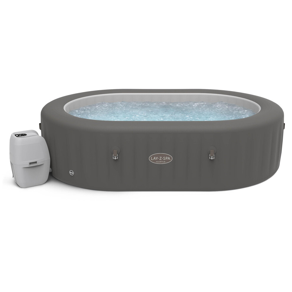 Photos - Inflatable Pool Lay-Z-Spa Mauritius 180 AirJet Massage System, Inflatable Hot Tub with Wifi, 5-7 Person, Grey BW60067GB-24 