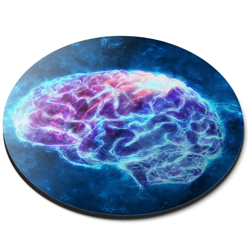 Destination Vinyl Ltd Electric Brain Concept - Flexible Round 5Mm Rubber Mouse Mat Pad Office Home Novelty Printed Desk Accessory 13250 7626000354924