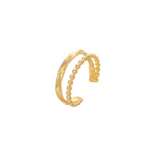 (J487-1) Leaf Heart Open Ring: Luxury Stainless Steel Hand Accessory