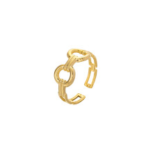 (J483-1) Leaf Heart Open Ring: Luxury Stainless Steel Hand Accessory