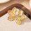 (Silver) 3D Metal Leaf Drop Earrings for Women 2
