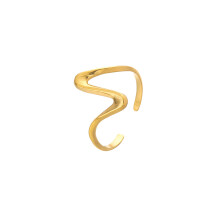 (J453-1) Leaf Heart Open Ring: Luxury Stainless Steel Hand Accessory