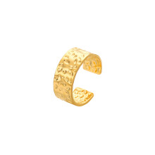 (J489-1) Leaf Heart Open Ring: Luxury Stainless Steel Hand Accessory