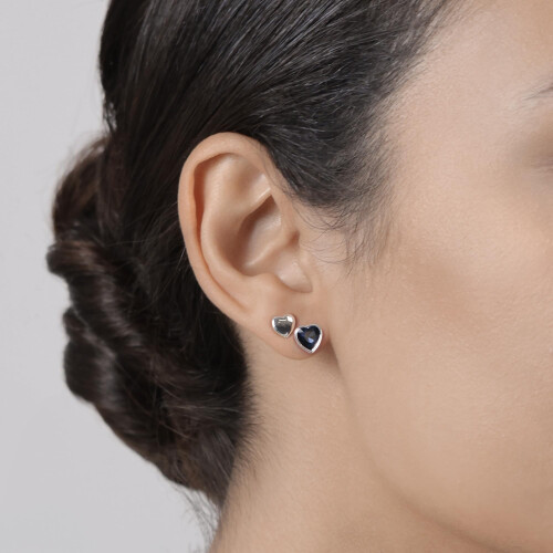 Radley Radley Silver Plated Blue Heart Stone Set Twin Pack Stud Earrings 1